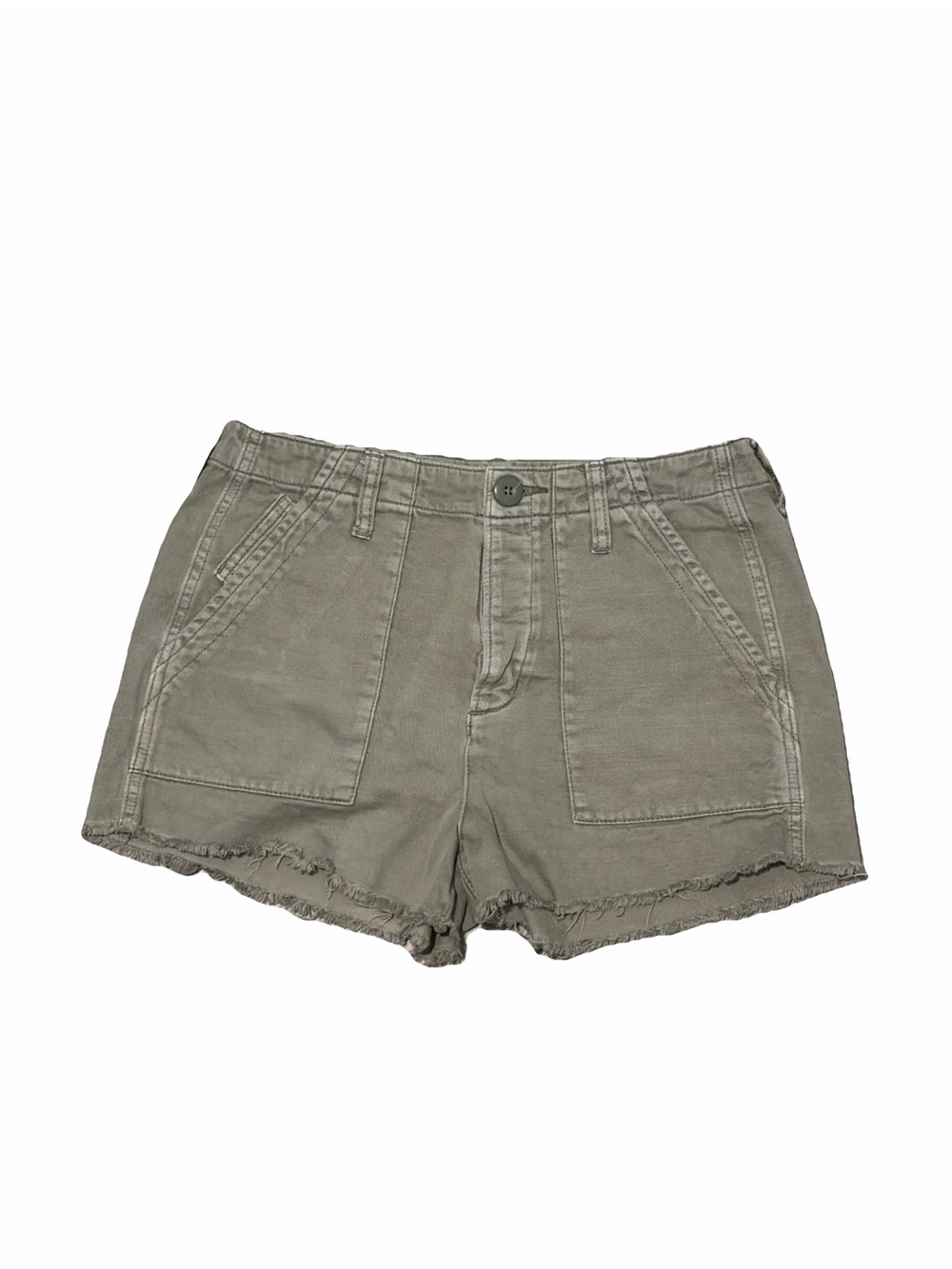 American Eagle Outfitters Olive Utility Frayed Hem Bermuda Shorts